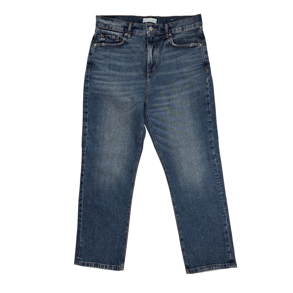 Loft The Straight Crop Jeans Blue Medium Wash Womens 28/6